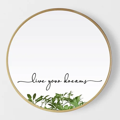 Miniatura 5 de Calcomanía de espejo "Live Your Dream", calcomanía de vinilo negro con cita inspiradora, arte de pared motivacional para dormitorio, habitación