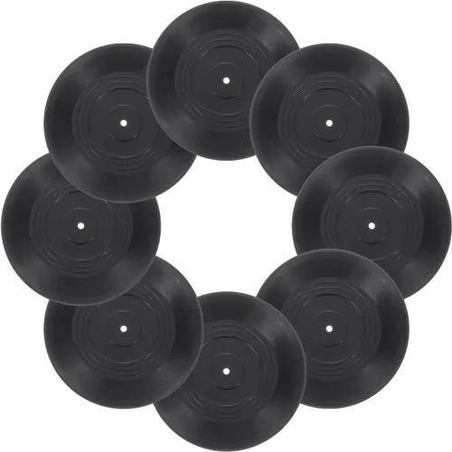 uxcell 8 discos de vinilo en blanco de 4 pulgadas, decoración vintage, discos de vinilo de imitación de PVC liso, discos de vinilo retro para el