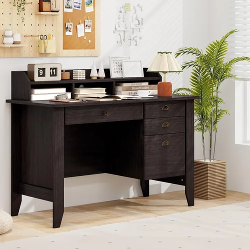 Miniatura 4 de Escritorio para computadora de 48 pulgadas con 4 cajones de almacenamiento y mesa ejecutiva de madera para PC y portátil