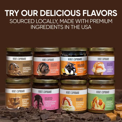 Miniatura 8 de King's Cupboard Salsa de caramelo orgánica: la salsa perfecta para helado, salsa de frutas, cobertura de postres, llovizna de caramelo para café