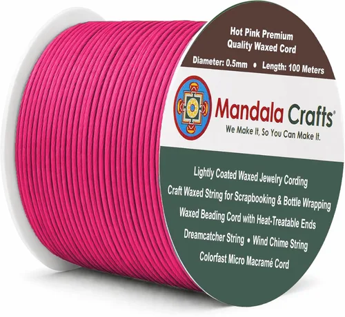 Miniatura 199 de Cuerda Mandala Crafts 0.03 pulgadas 109 yardas para hacer joyería, artesanía, macramé, cuerda de algodón encerado Negro