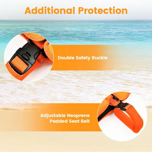 Miniatura 4 de Chaleco de natación para niños de neopreno con correa de seguridad ajustable para edades de 1-3 y 3-6 años Ks-naranja