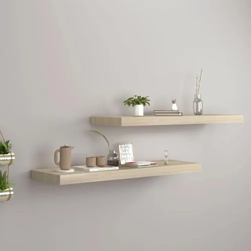 Miniatura 59 de Estantes flotantes de pared, juego de 4 estantes decorativos para montar en la pared, estante colgante con soportes invisibles para decoración