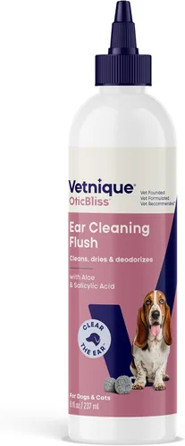 Miniatura 8 de Vetnique Oticbliss - Limpiador de oídos para perros con control de olor, solución de limpieza de oídos para suciedad y cera con aloe calmante