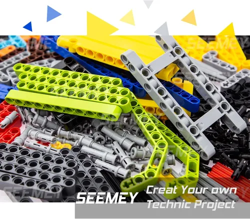 Miniatura 5 de SEEMEY Juego de 430 piezas de vigas, pasadores, ejes, piezas compatibles con técnica, panel de conector, placa de elevación, bastidor de elevación