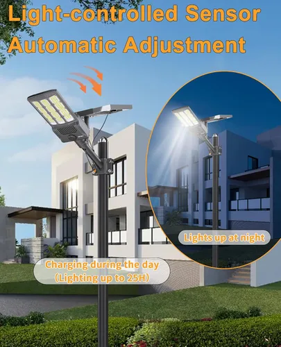 Miniatura 2 de JAYNLT Y-11000W Luces Solares de Calle al Aire Libre, 800000 LM 6500K Luces de Estacionamiento Brillantes Comerciales, Luces de Inundación Divididas