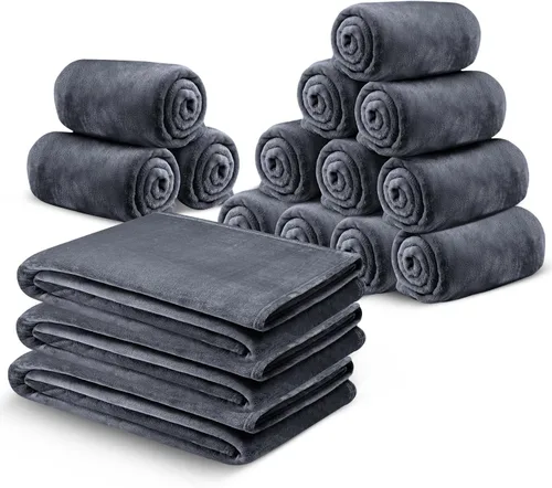 Miniatura 10 de MOONLIGHT20015 Paquete de 2 mantas de forro polar, tamaño individual de 60 x 80 pulgadas, manta supersuave y esponjosa para sofá y cama, mantas