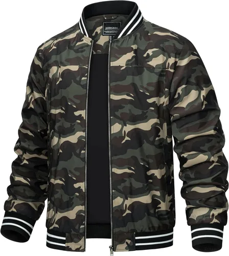 Miniatura 20 de TACVASEN Chaqueta ligera para hombre, casual, primavera, otoño, cortavientos, bombardero, con cremallera, abrigo con bolsillo