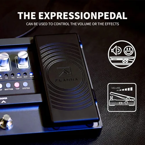 Miniatura 6 de Pedal de efectos múltiples para guitarra FLAMMA FX100 con 55 modelos de amplificador 151 efectos integrados 80' Looper 40 máquina de ritmos 10