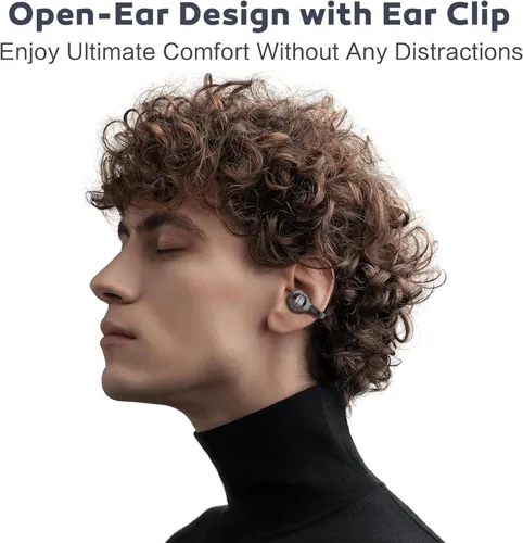 Miniatura 2 de Auriculares con clip, auriculares inalámbricos Bluetooth 5.4 de oreja abierta, auriculares ligeros de oreja abierta de 30 horas de batería de largo