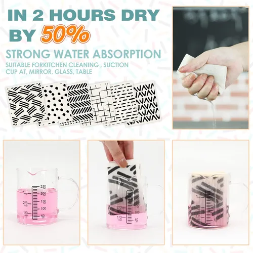 Miniatura 4 de Morigins Paños de cocina suecos para cocina, paquete de 6 paños de cocina suecos minimalistas negros, paños de esponja de celulosa, toallas de papel