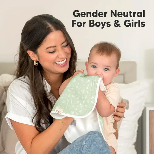 Miniatura 8 de Paños orgánicos para eructos para bebés niños y niñas, paquete de 5 paños de algodón súper absorbentes para bebés, trapos suaves y afelpados