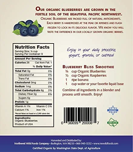 Miniatura 4 de Fruta congelada fresca de Northwest Wild Foods - bayas silvestres orgánicas, naturales, para una dieta saludable y antioxidante. Ideal para batidos