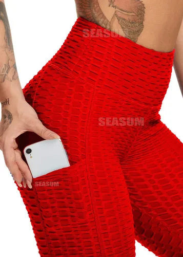Miniatura 11 de SEASUM - Pantalones de yoga de cintura alta para mujer, con control de abdomen y realce de glúteos, leggings favorecedores para entrenar y correr