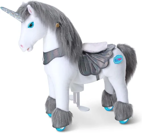 Miniatura 21 de PonyCycle Caballo para montar en pony avanzado modelo Y de peluche marrón juguete de caballo de montar tamaño 3 para edades 3–4, caballo balancín