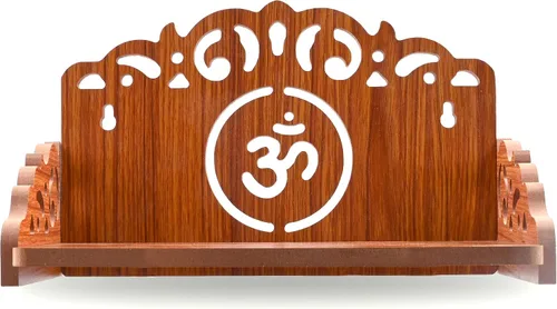 Mesa colgante de madera para colgar en la pared, estante para almacenamiento y decoración de ídolos para oficina en casa y regalos (marrón, diseño