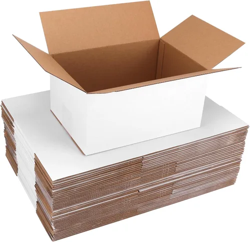 Miniatura 19 de Paquete de 40 cajas de envío pequeñas de 8x6x4 pulgadas, caja de correo de cartón corrugado blanca para envío, embalaje, negocios