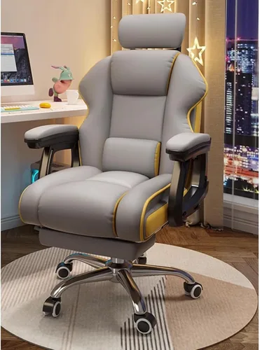 Miniatura 8 de Silla de oficina grande y alta de 450 libras de ancho, silla de oficina ejecutiva de cuero con respaldo alto con reposapiés, silla de oficina Blanco
