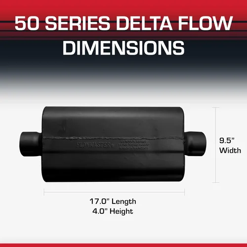 Miniatura 8 de Flowmaster 943050 50 silenciador Delta Flow con entrada 3.00 y salida 3.00, sonido moderado.