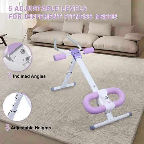 Miniatura 3 de Equipo de entrenamiento abdominal, entrenador de abdominales ajustable para gimnasio en casa, máquina de ejercicios abdominales plegable, máquina