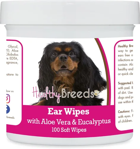Miniatura 63 de Healthy Breeds Pastor alemán, silla de montar, toallitas de limpieza de oídos con aloe y eucalipto para perros, 100