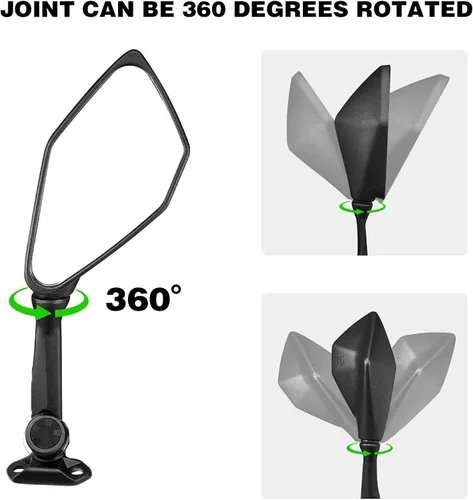 Miniatura 4 de Mamiko Retrovisores de motocicleta compatibles con Kawasaki Ninja 400/2011-2018 Ninja 250 ZX 6R 636 650 300R EX300 ABS repuesto Kawasaki 1