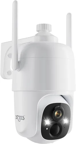 Miniatura 10 de Dzees Cámaras de seguridad PTZ de 360° inalámbricas WiFi para exteriores, cámara de seguridad para el hogar con batería 2K para interiores, foco