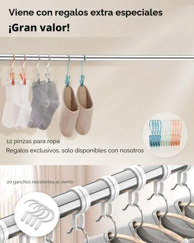 Miniatura 4 de Vikaqi Tendedero de Ropa Plegable de 79 Pulgadas para Interiores y Exteriores, Tendedero de Ropa Plegable Colapsible, Tendedero de Lavandería