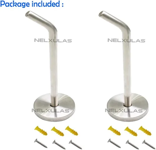 Miniatura 2 de Gancho largo de acero inoxidable cepillado para colgar abrigos, gancho de montaje en pared, apto para cocina, dormitorio, sala de estar, baño