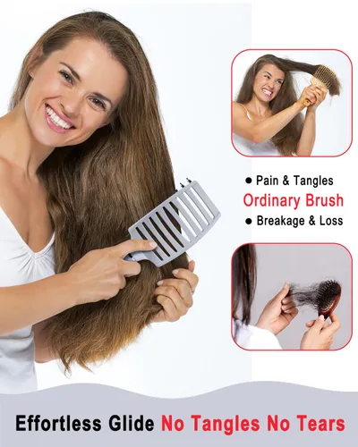 Miniatura 3 de KTKUDY Cepillo desenredante para cabello teñido, fino y frágil – Elimina nudos y reduce la rotura cepillo para cabello húmedo y seco – Cepillo