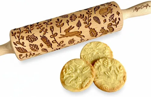 Miniatura 6 de Rodillo de Repostería con Relieve de LADRILLOS. Rodillo para Masa Grabado con Láser con Patrón de Pared para Galletas en Relieve o Cerámica por