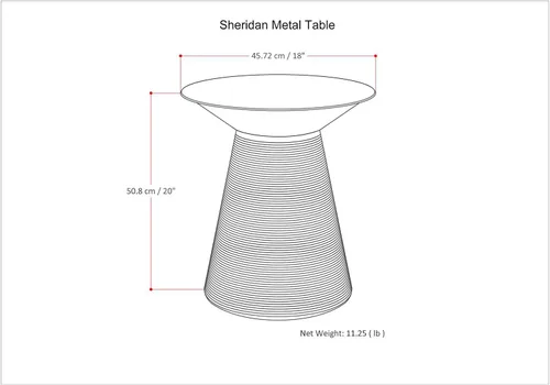 Miniatura 3 de SIMPLIHOME Sheridan - Mesa auxiliar redonda de metal sólido de 18 pulgadas de ancho x 20 pulgadas de alto en cobre envejecido, mesa decorativa