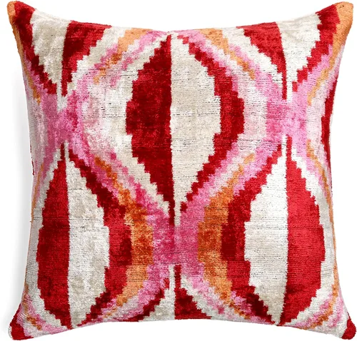 Miniatura 5 de CANVELLO -Exquisita almohada/cojín de plumón: almohadas de plumas elegancia y arte Almohadas icónicas con diseño Ikat Seda de terciopelo suave