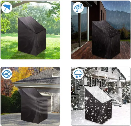 Miniatura 2 de Fundas para sillas de patio para muebles de exterior, impermeables, resistentes y apilables, con cordón de dobladillo ajustable para un mejor