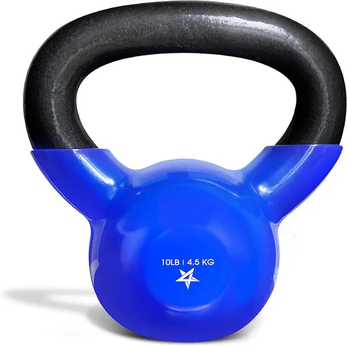 Miniatura 12 de Yes4All Pesa rusa, pesas rusas de hierro fundido con revestimiento de vinilo de 5-100 LB para entrenamiento de fuerza para ejercicios de gimnasio