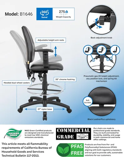Miniatura 4 de Taburete multifunción Boss, de tela, Plástico Madera, Negro