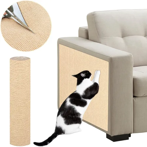 Miniatura 14 de ENONCI Protector de esquina de pared de sofá de 23.6 x 15.8 pulgadas para gatos de interior, protector de muebles antiarañazos contra arañazos