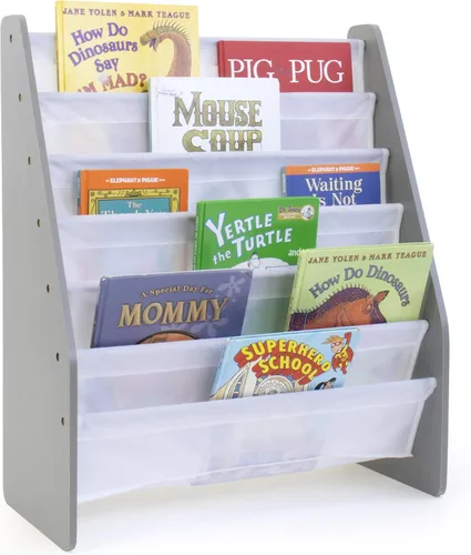 Miniatura 6 de Humble Crew Organizador de juguetes para niños con contenedores de almacenamiento y estantería extragrande de 6 niveles, gris/blanco