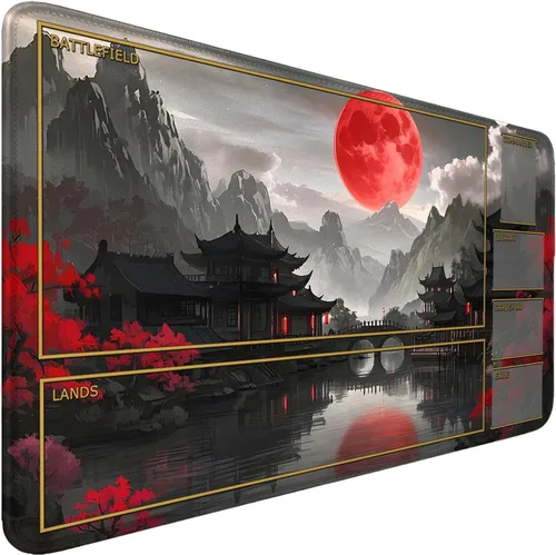 Miniatura 9 de Fantasy Black Lotus TCG - Tapete de juego de 24 x 14 pulgadas, tapete de juego para MTG DTCG CCG RPG Trading Card Game Mats superficie lisa juego