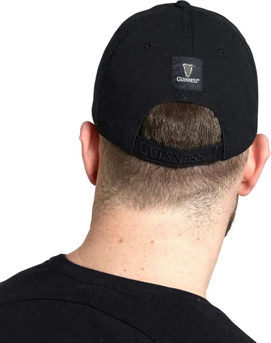 Miniatura 6 de Guinness Gorra de béisbol negra y caramelo con parche de cuero