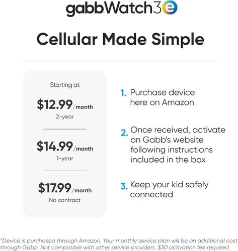Miniatura 2 de Gabb Watch 3e - Reloj inteligente para niños, rastreador GPS, sin redes sociales ni Internet, teléfono para niños de 5 a 12 años, botón SOS, Gris