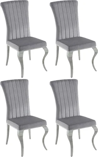 Coaster Home Furnishings - Betty - Juego de sillas de comedor de metal tapizado en terciopelo - Patas de metal curvas, respaldo macizo tapizado