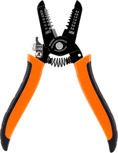 Pelacables de 7 pulgadas 10-22 AWG, herramienta de pelado de alambre de cobre y herramienta manual multifunción, diseño de mango profesional y