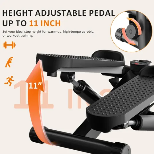 Miniatura 6 de NEWBULIG Mini paso a paso para ejercicio en casa, máquina de escalones para gimnasio en casa, portátil, para entrenamiento de cuerpo completo, Negro