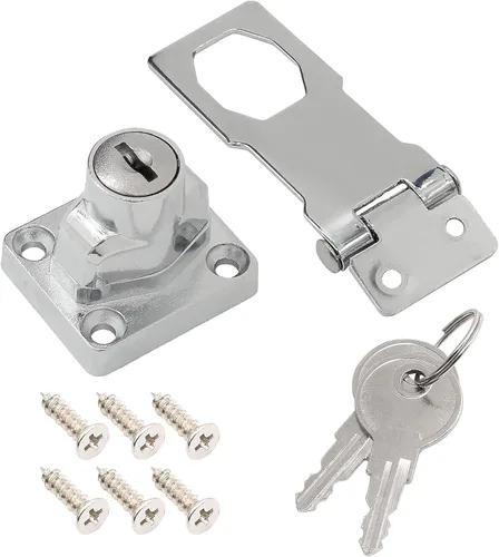 Miniatura 3 de 4 cerraduras de cerrojo con llave de 3 pulgadas, perilla giratoria de 3 pulgadas, cerrojo de bloqueo con llave, cierres de seguridad de metal