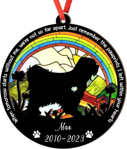 Miniatura 108 de Adorno personalizado para atrapasoles de sabueso afgano, adorno de Navidad de sabueso afgano, regalo para perro amante, sabueso afgano conmemorativo