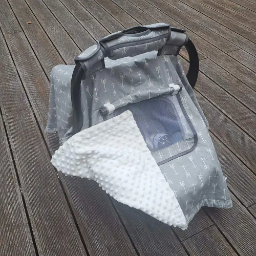 Miniatura 3 de Fundas para asientos de coche para bebés niño/niña, toldo para asiento de coche para portabebés recién nacido, 2 capas de ventanas de malla/tela