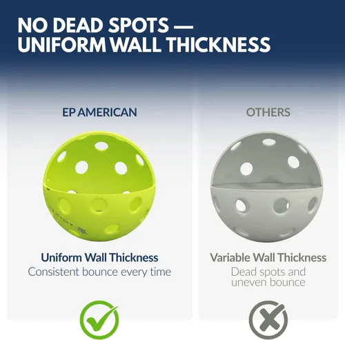 Miniatura 3 de EPAMERICAN Pelotas de pickleball para exteriores aprobadas por USAPA - Pelotas de pepinillo para jugar al aire libre Sin puntos muertos, rebote