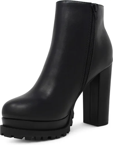 Miniatura 4 de MARCOREPUBLIC Uganda - Botines para mujer con punta redonda y tacón grueso apilado