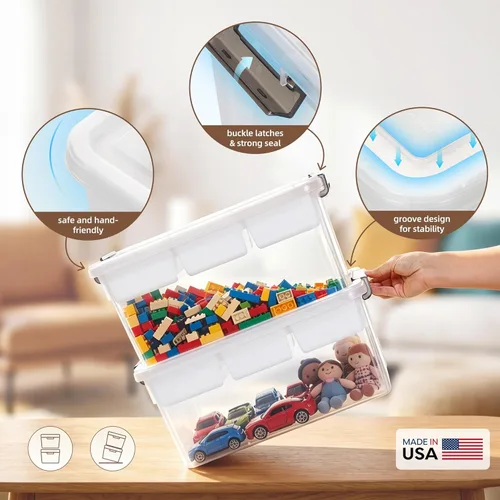 Miniatura 5 de Citylife Caja de almacenamiento de plástico de 17 QT con bandeja extraíble Organizadores y almacenamiento para manualidades Contenedor